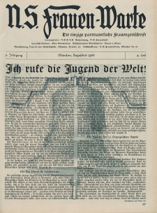N.S. Frauen-Warte : Zeitschrift der N. S. Frauenschaft, 5.Jahrgang, 1. August 1936, H. 4