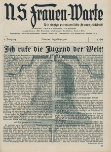 N.S. Frauen-Warte : Zeitschrift der N. S. Frauenschaft, 5.Jahrgang, 1. August 1936, H. 4