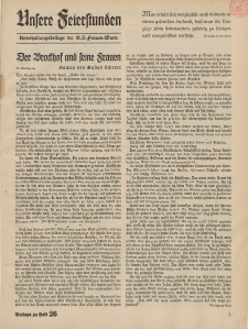 N.S. Frauen-Warte : Zeitschrift der N. S. Frauenschaft (Unsere Feierstunden : Beilage zu Heft 26)