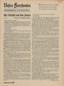 N.S. Frauen-Warte : Zeitschrift der N. S. Frauenschaft (Unsere Feierstunden : Beilage zu Heft 27)