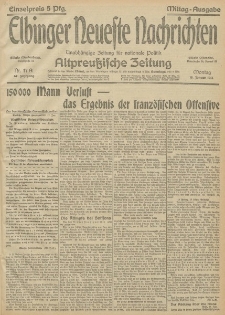 Elbinger Neueste Nachrichten, Nr. 17 Montag 18 Januar 1915 67. Jahrgang