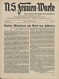 N.S. Frauen-Warte : Zeitschrift der N. S. Frauenschaft, 5.Jahrgang, 1. April 1937, H. 21