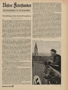 N.S. Frauen-Warte : Zeitschrift der N. S. Frauenschaft (Unsere Feierstunden : Beilage zu Heft 22)