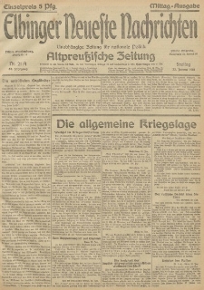 Elbinger Neueste Nachrichten, Nr. 21 Freitag 22 Januar 1915 67. Jahrgang