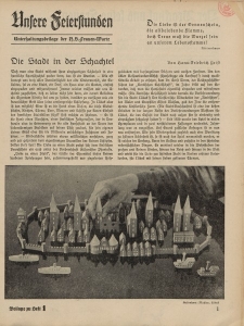 N.S. Frauen-Warte : Zeitschrift der N. S. Frauenschaft (Unsere Feierstunden- Beilage zu Heft 1)