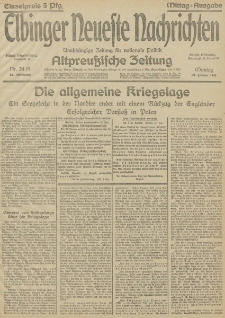 Elbinger Neueste Nachrichten, Nr. 24 Montag 25 Januar 1915 67. Jahrgang