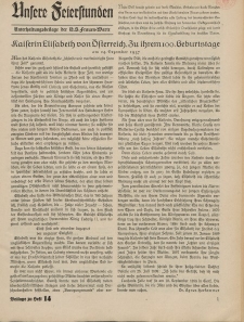 N.S. Frauen-Warte : Zeitschrift der N. S. Frauenschaft (Unsere Feierstunden- Beilage zu Heft 14)