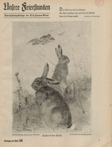 N.S. Frauen-Warte : Zeitschrift der N. S. Frauenschaft (Unsere Feierstunden- Beilage zu Heft 21)