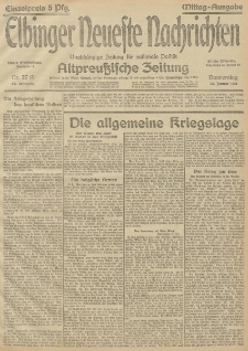 Elbinger Neueste Nachrichten, Nr. 27 Donnerstag 28 Januar 1915 67. Jahrgang