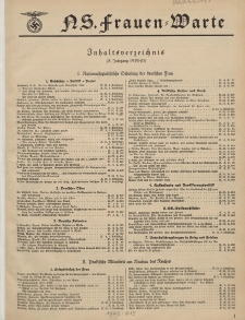 N.S. Frauen-Warte : Zeitschrift der N. S. Frauenschaft (Inhaltsverzeichnis, 8. Jg. 1939/40)