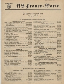 N.S. Frauen-Warte : Zeitschrift der N. S. Frauenschaft (Inhaltsverzeichnis, 8. Jg. 1939/40)