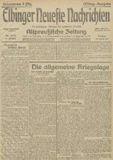Elbinger Neueste Nachrichten, Nr. 28 Freitag 29 Januar 1915 67. Jahrgang