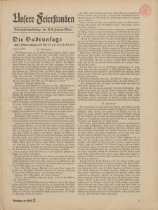 N.S. Frauen-Warte : Zeitschrift der N. S. Frauenschaft (Ansere Feierstunden : Beilage zu Heft 2)
