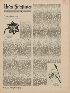 N.S. Frauen-Warte : Zeitschrift der N. S. Frauenschaft (Ansere Feierstunden : Beilage zu Heft 7)