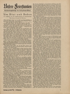 N.S. Frauen-Warte : Zeitschrift der N. S. Frauenschaft (Ansere Feierstunden : Beilage zu Heft 8)