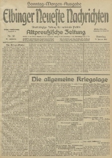 Elbinger Neueste Nachrichten, Nr. 30 Sonntag 31 Januar 1915 67. Jahrgang