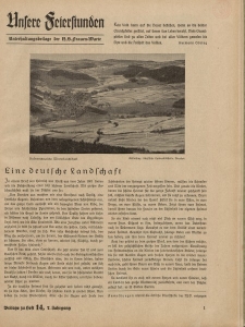 N.S. Frauen-Warte : Zeitschrift der N. S. Frauenschaft (Ansere Feierstunden : Beilage zu Heft 14)