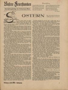 N.S. Frauen-Warte : Zeitschrift der N. S. Frauenschaft (Ansere Feierstunden : Beilage zu Heft 20)