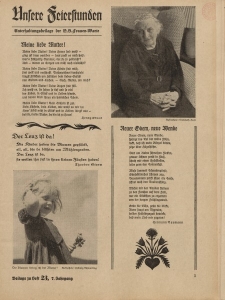 N.S. Frauen-Warte : Zeitschrift der N. S. Frauenschaft (Ansere Feierstunden : Beilage zu Heft 23)
