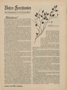 N.S. Frauen-Warte : Zeitschrift der N. S. Frauenschaft (Ansere Feierstunden : Beilage zu Heft 24)