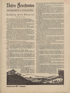 N.S. Frauen-Warte : Zeitschrift der N. S. Frauenschaft (Ansere Feierstunden : Beilage zu Heft 25)