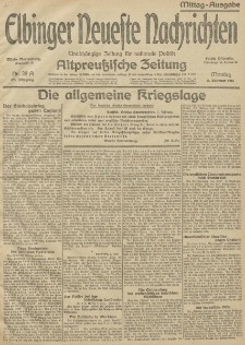 Elbinger Neueste Nachrichten, Nr.38 Montag 08 Februar 1915 67. Jahrgang