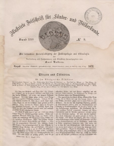 Globus. Illustrierte Zeitschrift für Länder...Bd. XXII, Nr.8, August 1872
