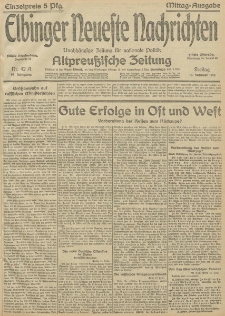 Elbinger Neueste Nachrichten, Nr.42 Freitag 12 Februar 1915 67. Jahrgang