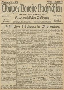Elbinger Neueste Nachrichten, Nr.43 Sonnabend 13 Februar 1915 67. Jahrgang