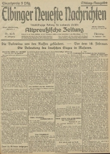 Elbinger Neueste Nachrichten, Nr.46 Dienstag 16 Februar 1915 67. Jahrgang