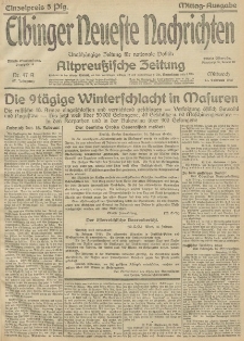 Elbinger Neueste Nachrichten, Nr.47 Mittwoch 17 Februar 1915 67. Jahrgang