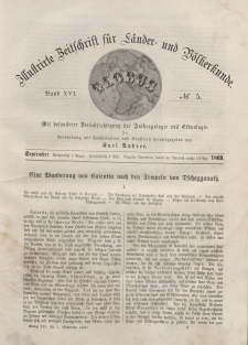 Globus. Illustrierte Zeitschrift für Länder...Bd. XVI, Nr.5, September, 1869
