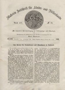 Globus. Illustrierte Zeitschrift für Länder...Bd. XVI, Nr.18, Dezember, 1869