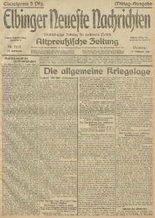 Elbinger Neueste Nachrichten, Nr.53 Dienstag 23 Februar 1915 67. Jahrgang