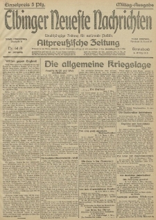 Elbinger Neueste Nachrichten, Nr.64 Sonnabend 6 März 1915 67. Jahrgang