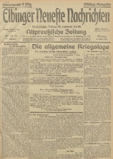 Elbinger Neueste Nachrichten, Nr.66 Montag 8 März 1915 67. Jahrgang