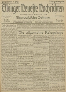 Elbinger Neueste Nachrichten, Nr.83 Donnerstag 25 März 1915 67. Jahrgang