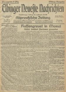 Elbinger Neueste Nachrichten, Nr.88 Dienstag 30 März 1915 67. Jahrgang