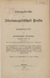 Sitzungsberichte der Altertumsgesellschaft Prussia, H. 12, 1887