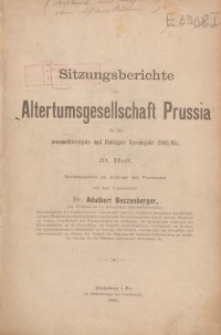 Sitzungsberichte der Altertumsgesellschaft Prussia, H. 19, 1895