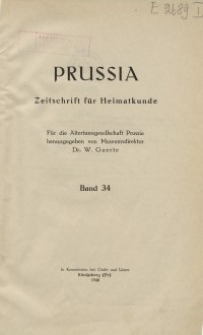 Prussia : Zeitschrift für Heimatkunde, Bd. 34, 1940