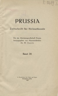 Prussia : Zeitschrift für Heimatkunde, Bd. 34, 1940
