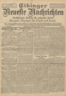 Elbinger Neueste Nachrichten, Nr. 10 Sonnabend 13 Januar 1912 64. Jahrgang