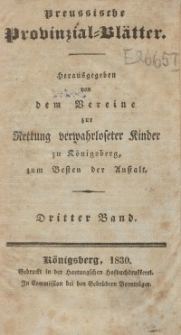 Preussische Provinzial-Blätter, Bd. III, 1830