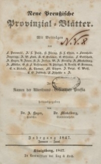 Neue Preussische Provinzial-Blätter, Bd. III, Jahrgang – Januar - Juni, 1847