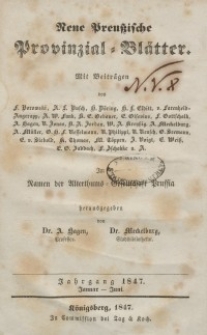 Neue Preussische Provinzial-Blätter, Bd. III, Jahrgang – Januar - Juni, 1847