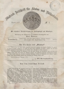 Globus. Illustrierte Zeitschrift für Länder...Bd. XXV, Nr.1, 1874