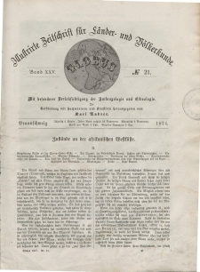 Globus. Illustrierte Zeitschrift für Länder...Bd. XXV, Nr.21, 1874