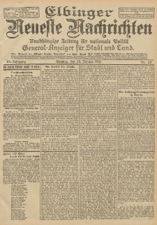 Elbinger Neueste Nachrichten, Nr. 23 Sonntag 28 Januar 1912 64. Jahrgang