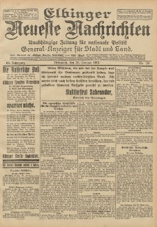 Elbinger Neueste Nachrichten, Nr. 25 Mittwoch 31 Januar 1912 64. Jahrgang